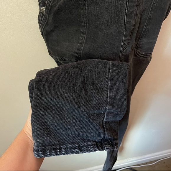 Old Navy Black Gray Denim Overalls - Picture 5 of 6